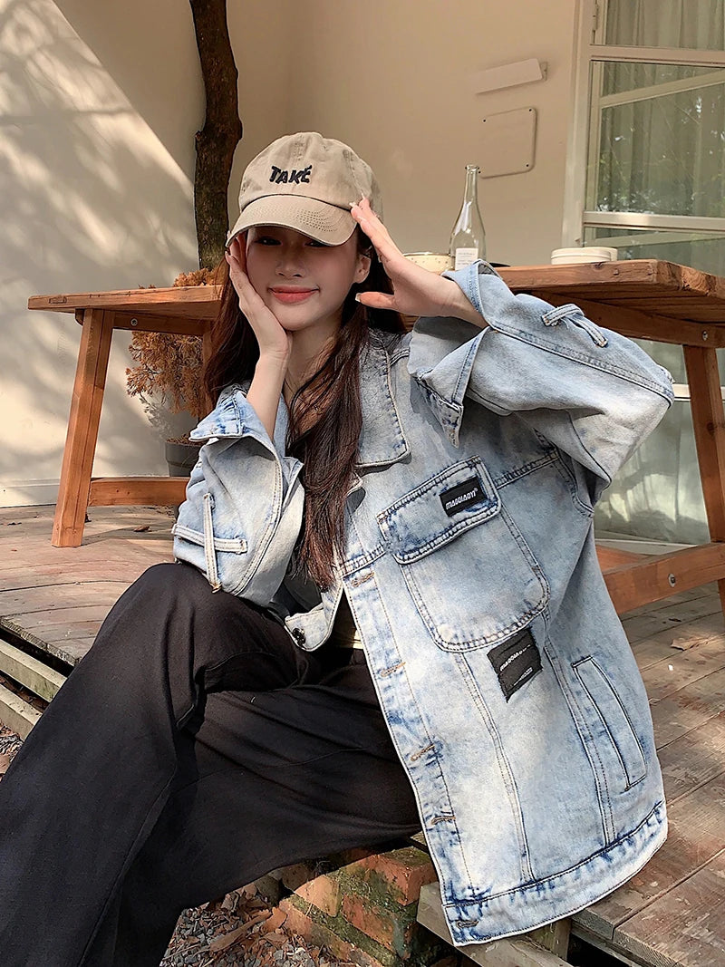 Loose Denim Jacket – Oversized Spring Couple Style