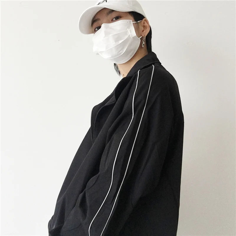 Reflective Jacket – Casual Windbreaker with Vintage Charm