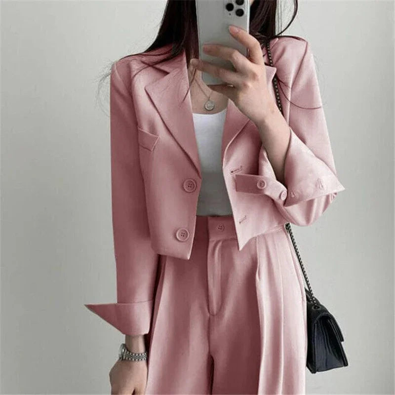 Cropped Office Blazer – Slim Single-Breasted Fit