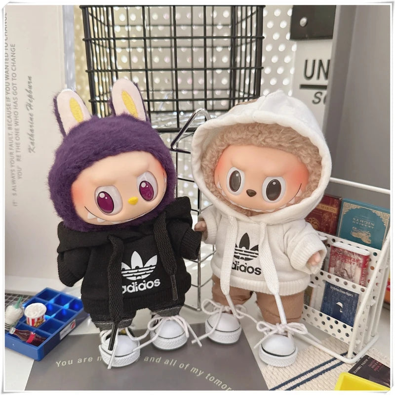 Labubu Doll Clothes (15/17cm) – Hoodie & Pants Set