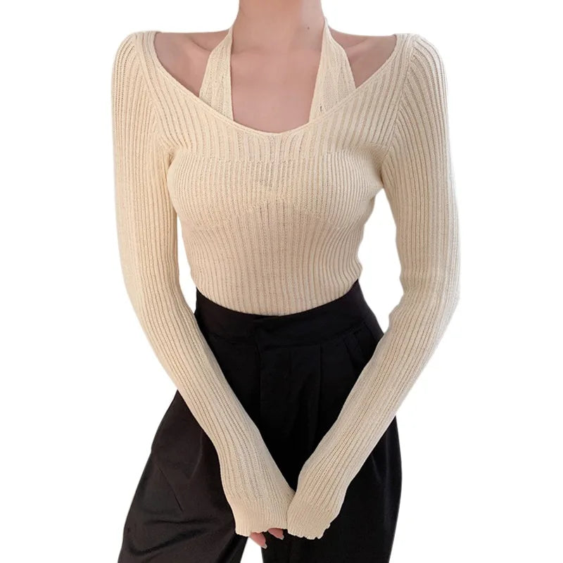 Long Sleeve Off-Shoulder Pullover – Soft Knit