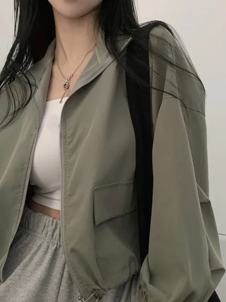 Vintage Baseball Coat – Loose Fit Zip-Up Jacket