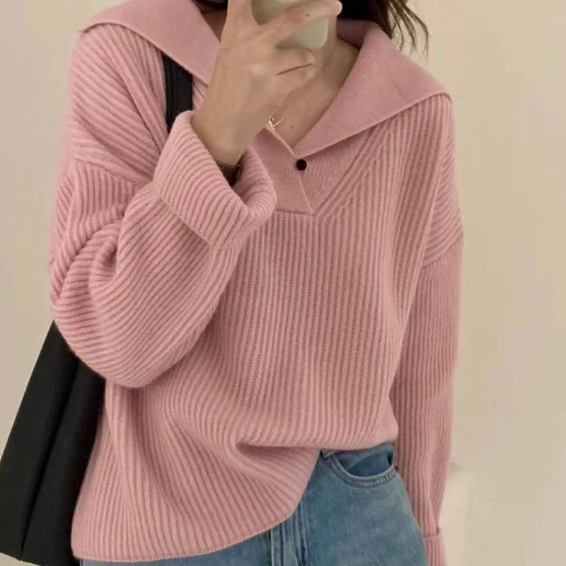 Pink Pullover Sweater – Trend Thermal Knit