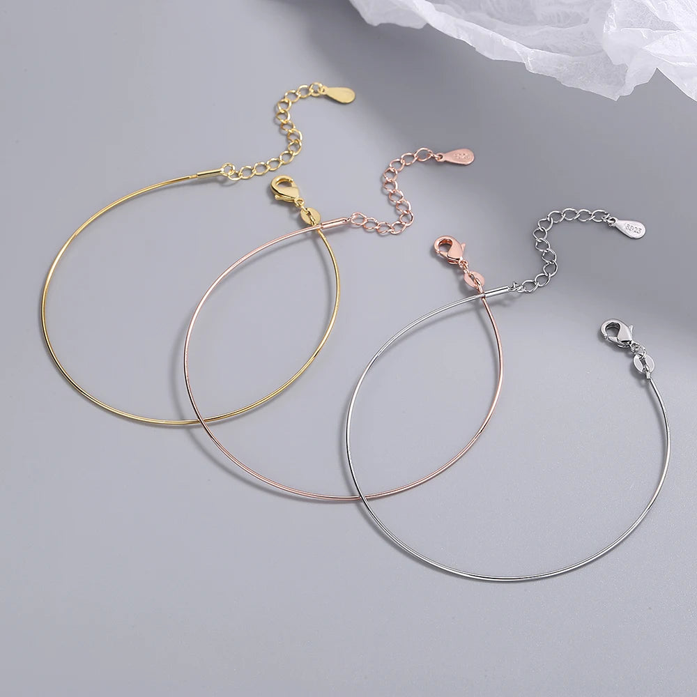 925 Sterling Silver Snake Bone Chain Bracelet