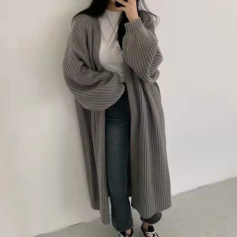 Loose V-Neck Sweater – Knit Minimalist Jacket