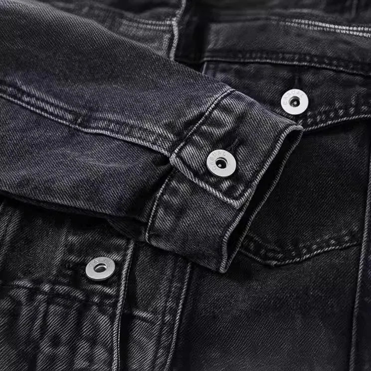 Denim Crop Jacket – Gothic Bomber Style