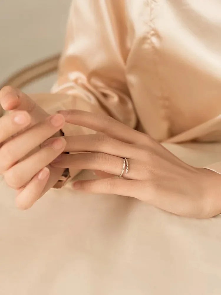 925 Silver Adjustable Zircon Ring