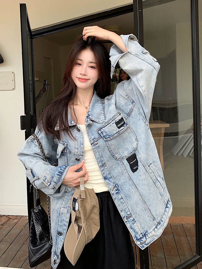 Loose Denim Jacket – Oversized Spring Couple Style