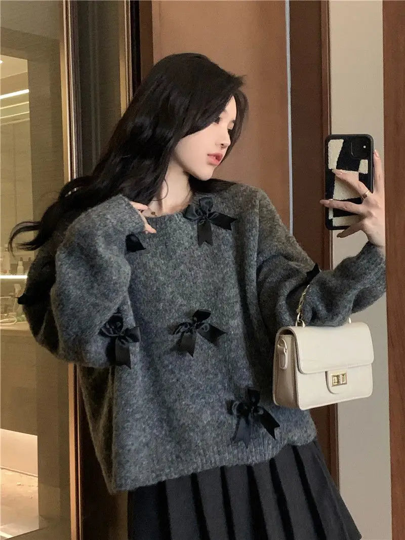 Bow Sweater – Unique Short Sleeve Knit Top