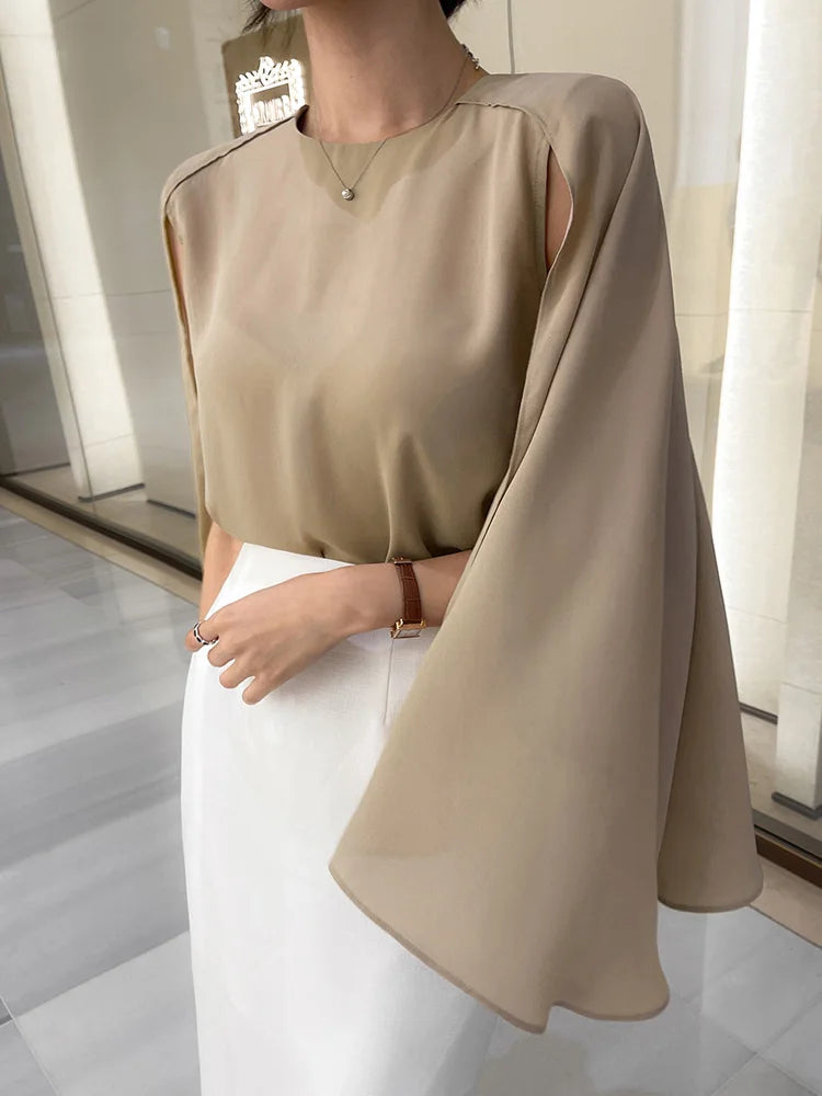 Chiffon Batwing Sleeve Blouse – Loose & Breezy