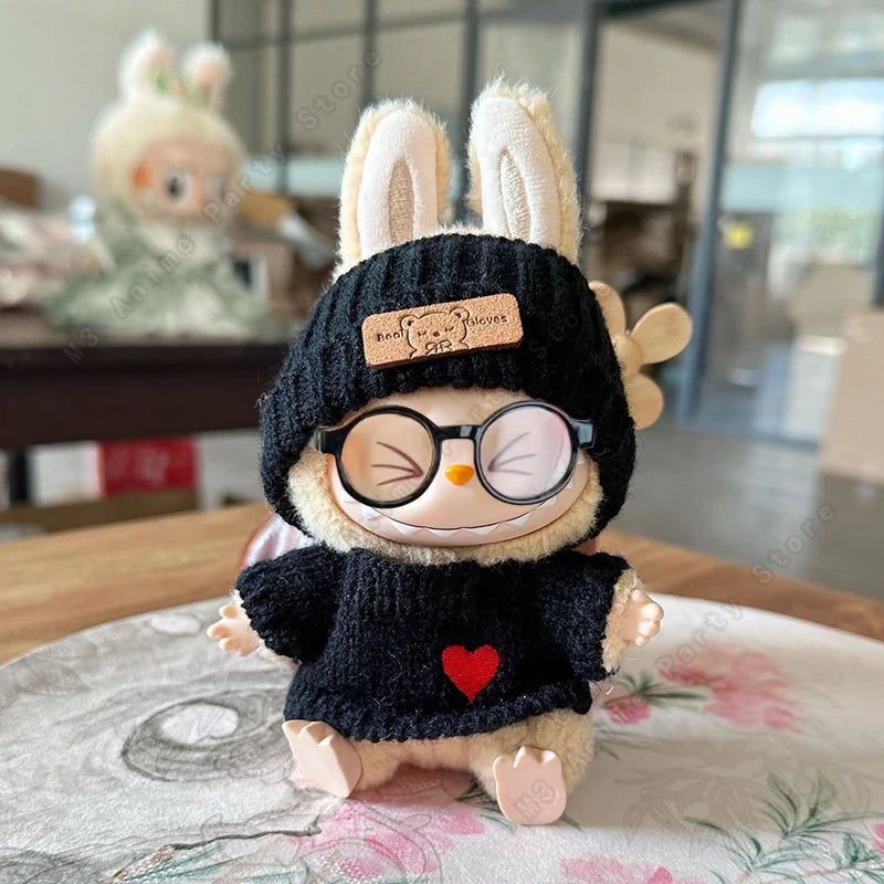Labubu Doll Outfit (17cm) – Sweater, Hat & Bag Set