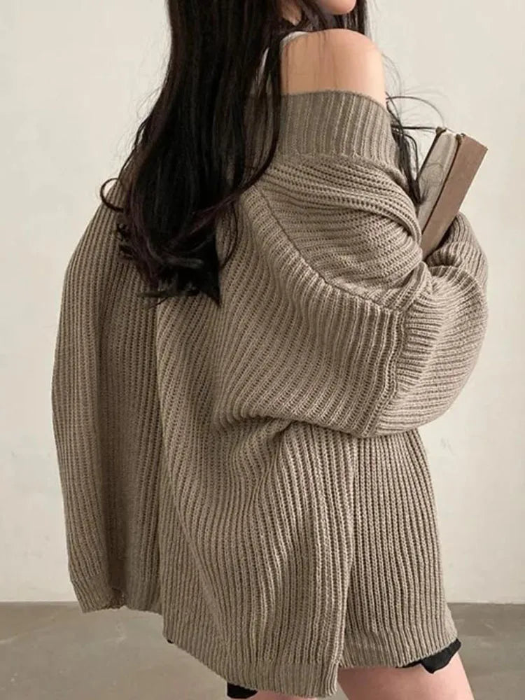 Oversized Knit Cardigan – Lazy Wind Vintage Look