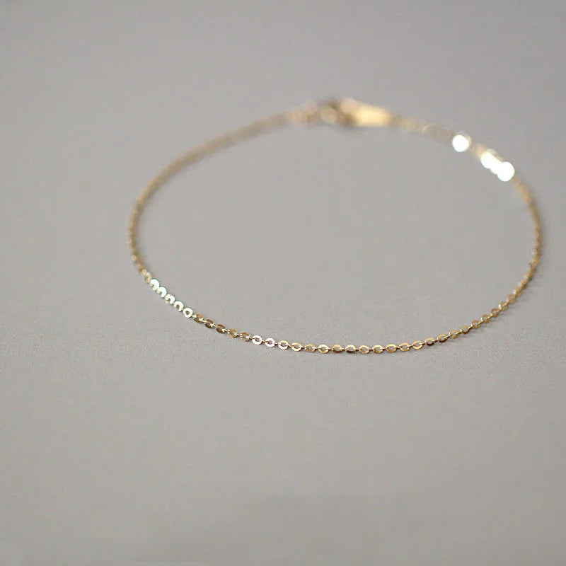 925 Sterling Silver 14K Gold Plated Chain Bracelet