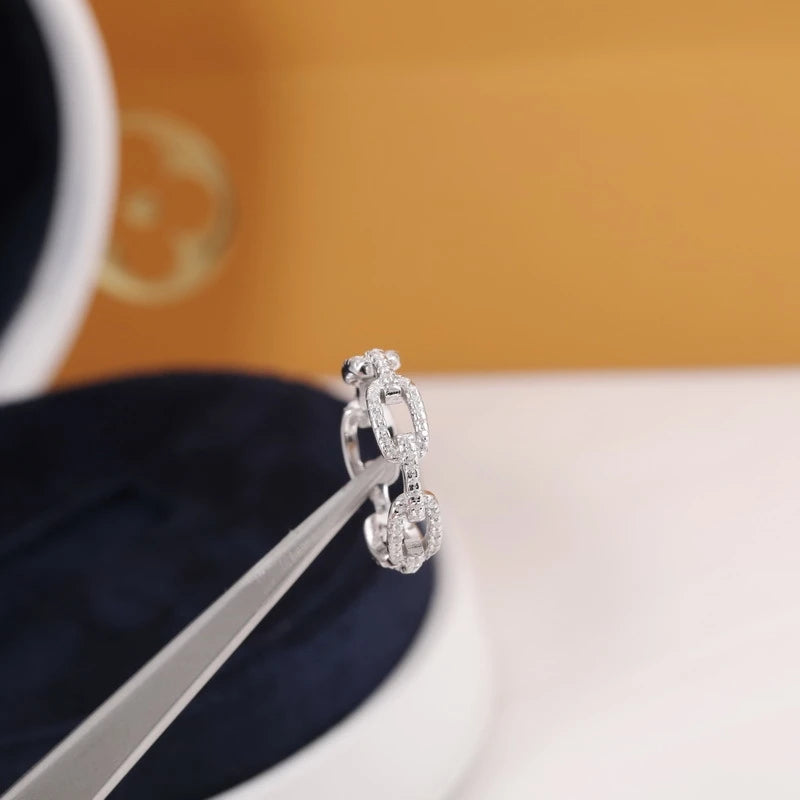 925 Silver Geometric Zircon Stackable Ring