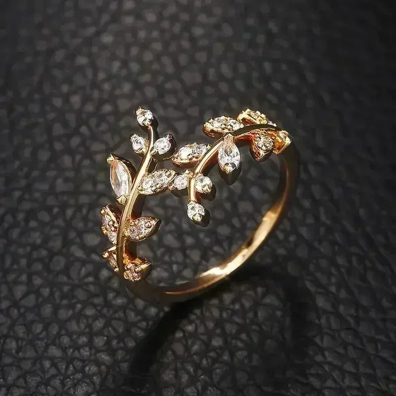 925 Silver Tree Branch Zircon Ring – Birthday Gift