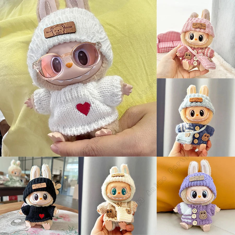 Labubu Doll Outfit (17cm) – Sweater, Hat & Bag Set