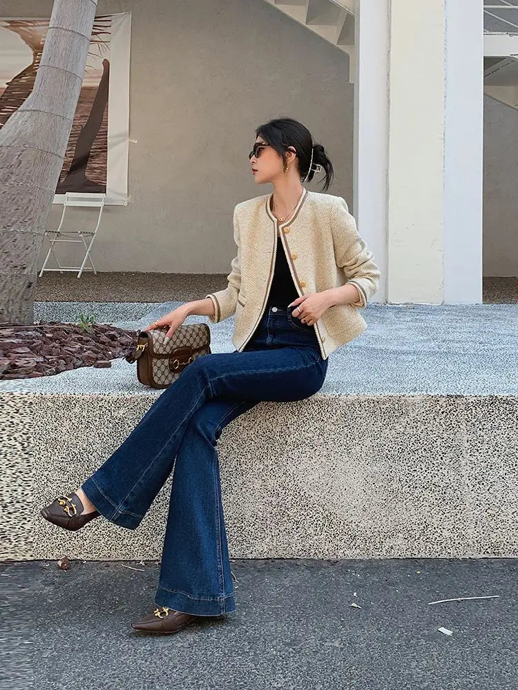 O-Neck Long Jacket – Minimal Autumn Style