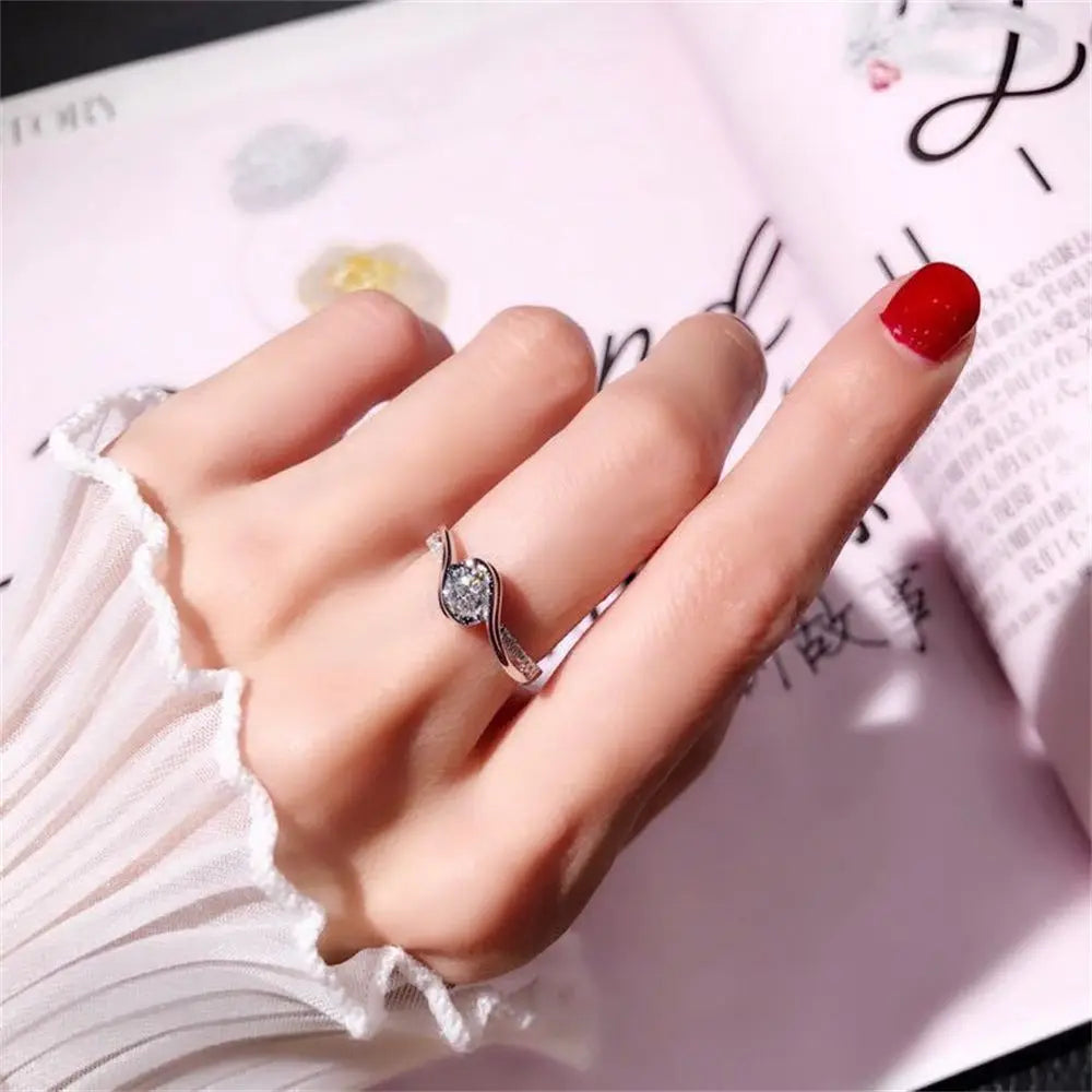 925 Silver White Sapphire Zircon Ring