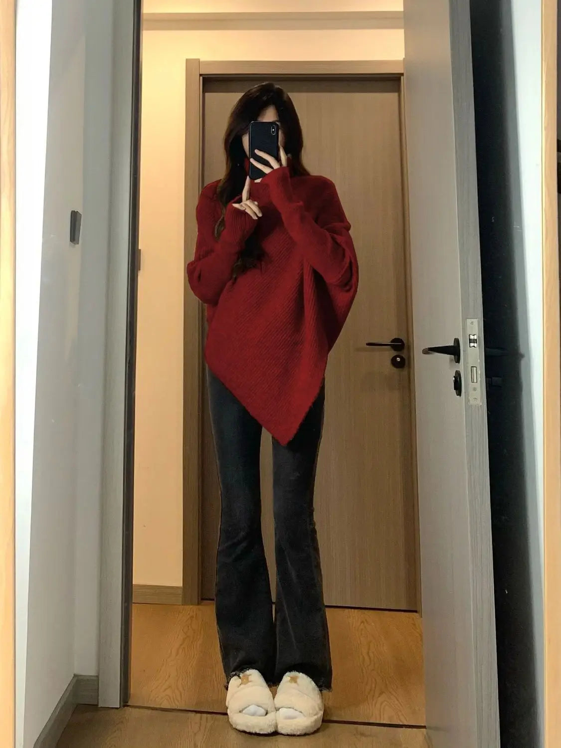 Off-White Turtleneck Knit Sweater – Slim Fit Warm Pullover