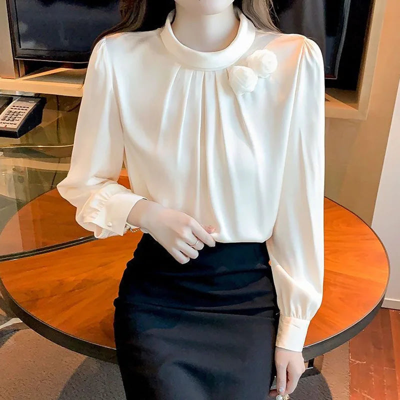 Solid Thin Blouse – Long Sleeve Youth Fit