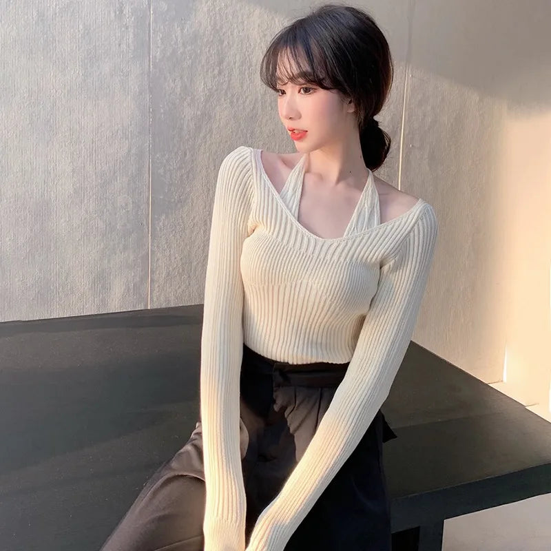 Long Sleeve Off-Shoulder Pullover – Soft Knit