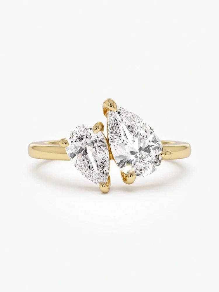 925 Silver Water Drop CZ Ring