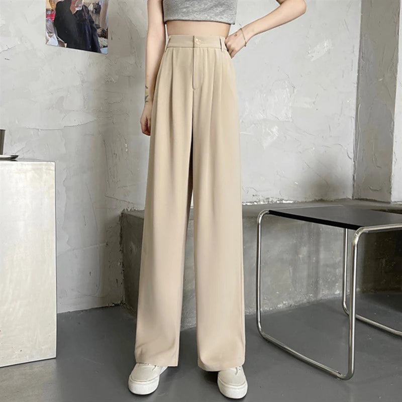 Elegant Wide Leg Pants – High Waist Office Slacks