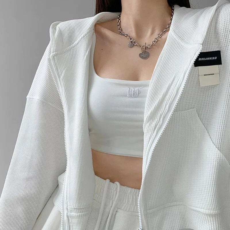 Cropped Hoodie – Zip Sweatshirt Jacket