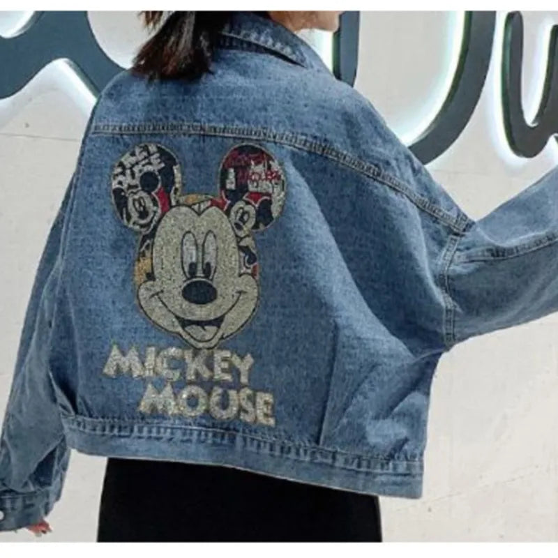 Cartoon Denim Jacket – Loose Fit Couples Style