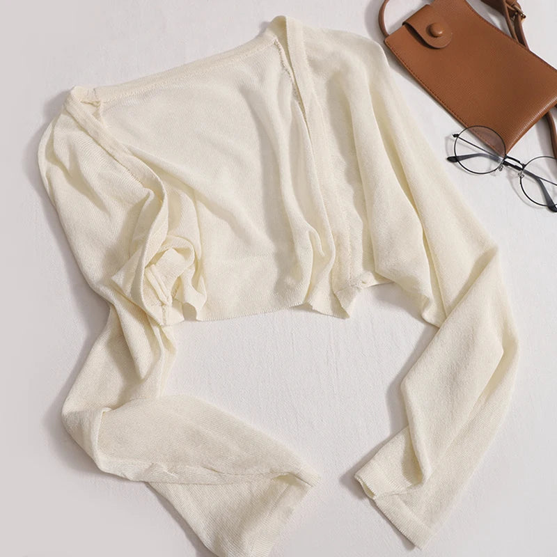 UV Protection Knit Cardigan – Rash Guard Long Sleeve