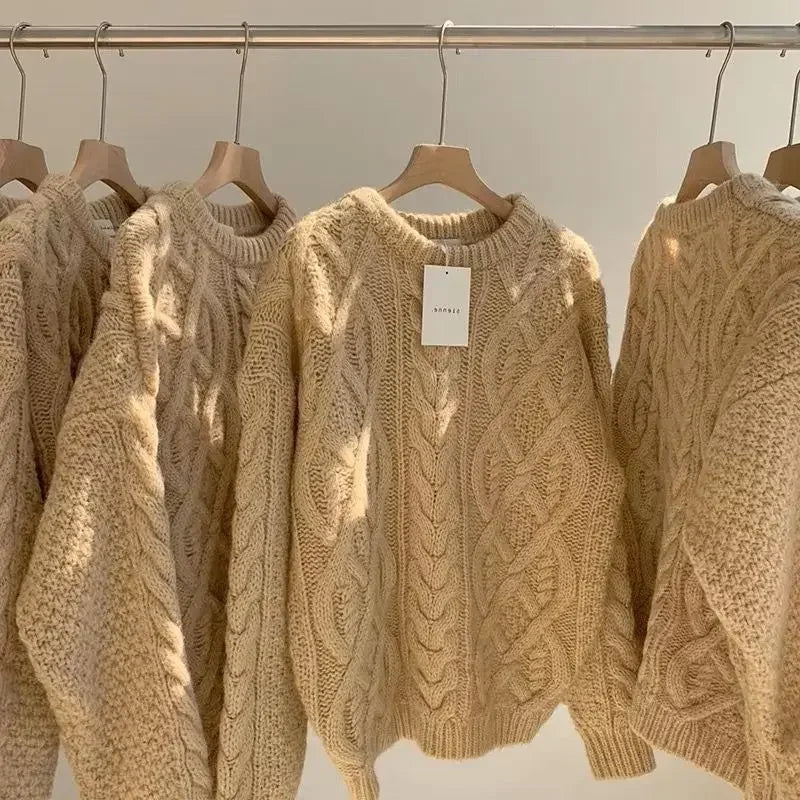 Off-White Fried Dough Twist Sweater – Thickened Wool Knit Top