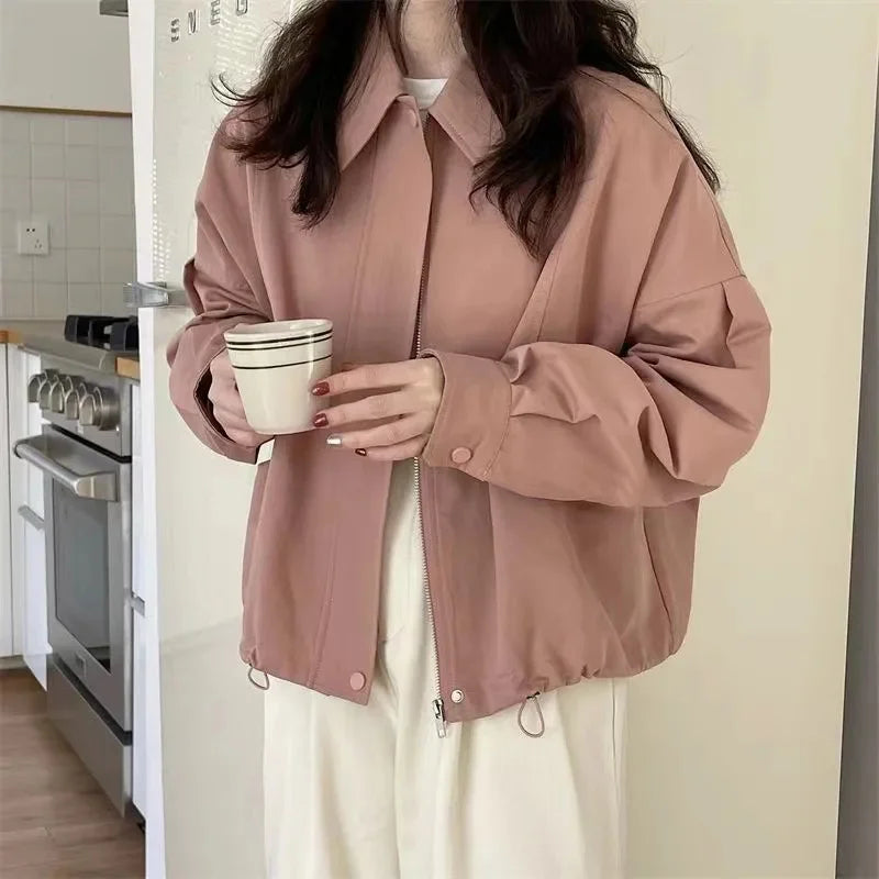 Polo Drawstring Jacket – Loose & Simple