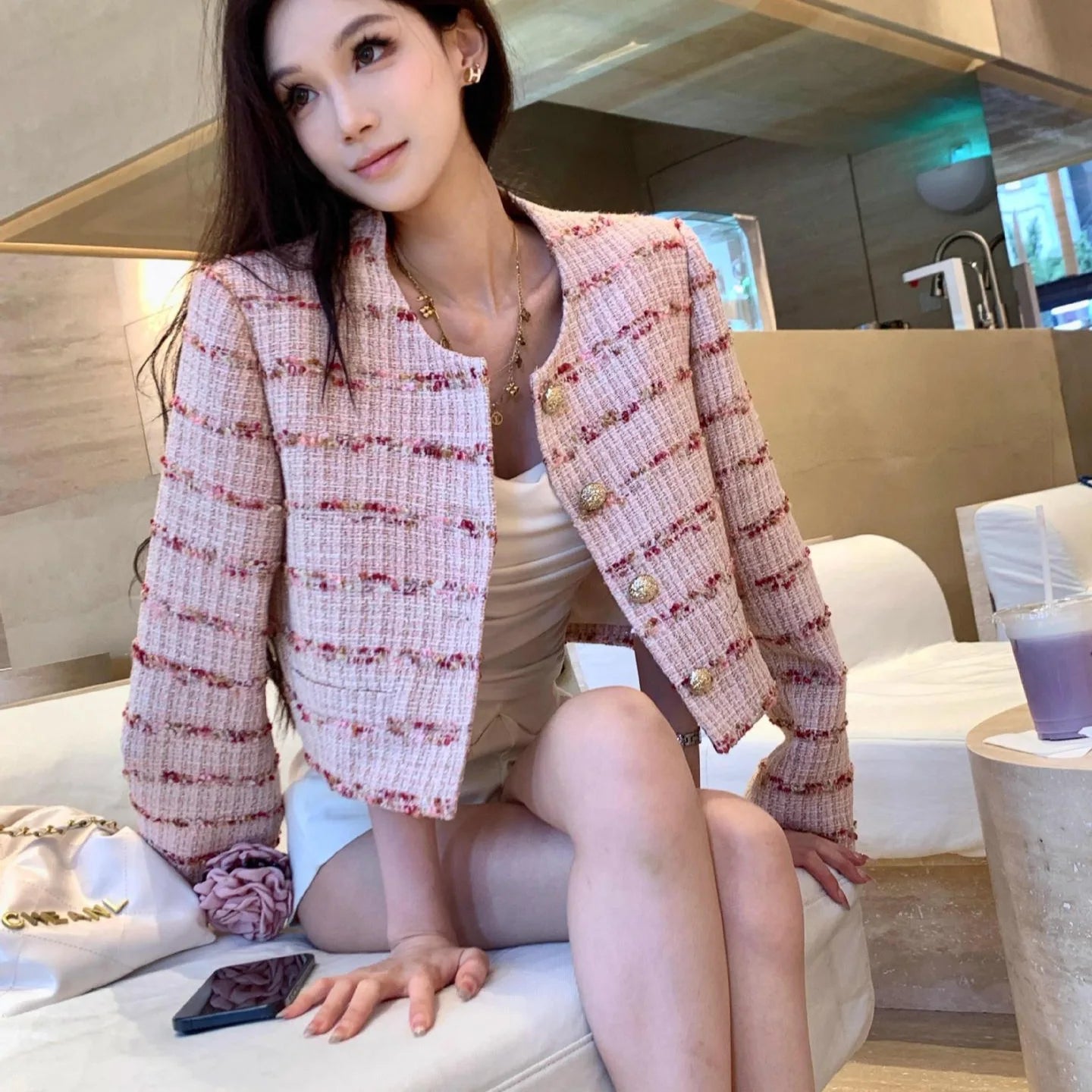 French Style Short Jacket – Elegant & Soft