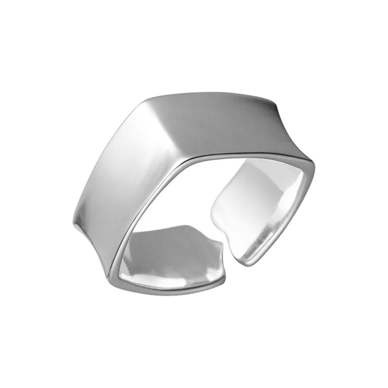 925 Silver Square Smooth Surface Ring