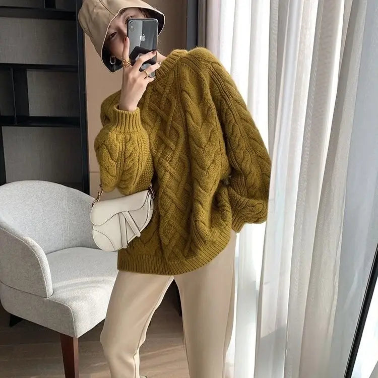 Turtle Neck Sweater – Basic Solid Knit Pullover