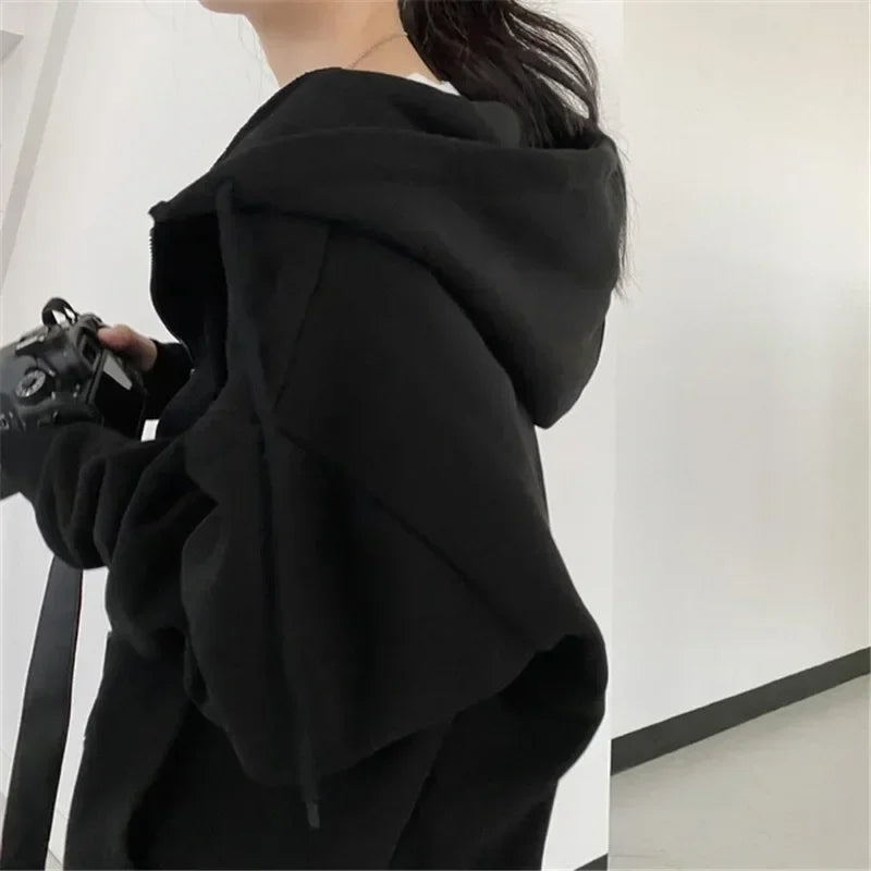 Retro Oversized Hoodie – Zip Sweatshirt Jacket
