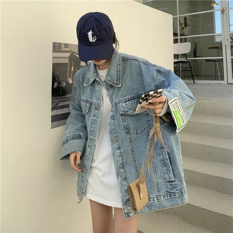 Oversized Denim Jacket – Casual Loose Fit