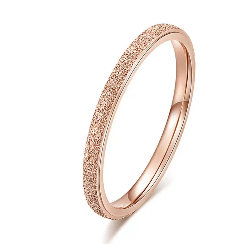 Stainless Steel Frosted Gold Ring