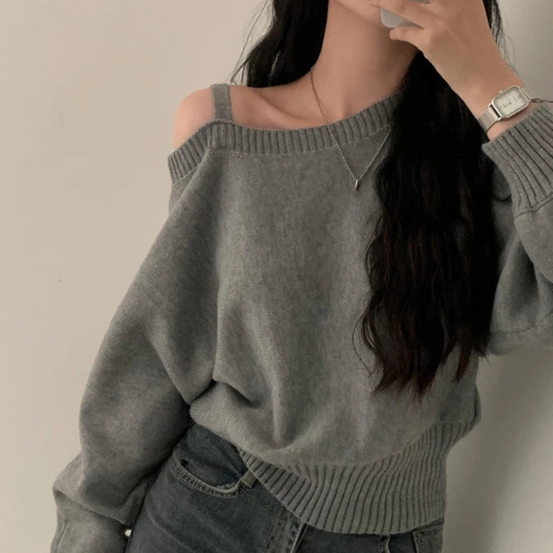 Solid Vintage Knit Pullover – Casual Wear