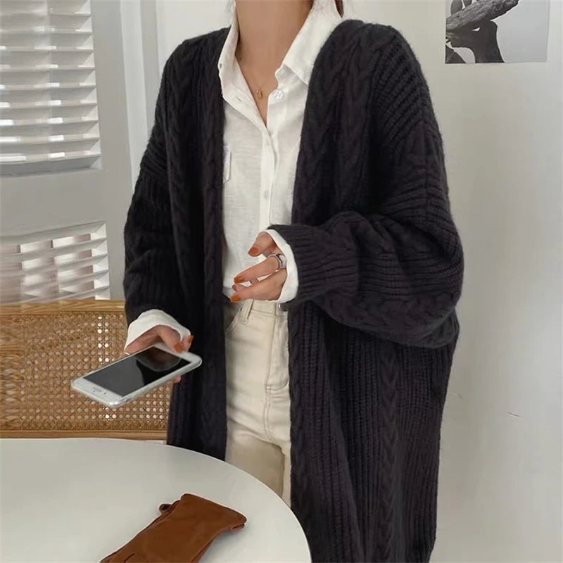 Casual Long Sweater Cardigan – Soft Comfortable Loose Knit