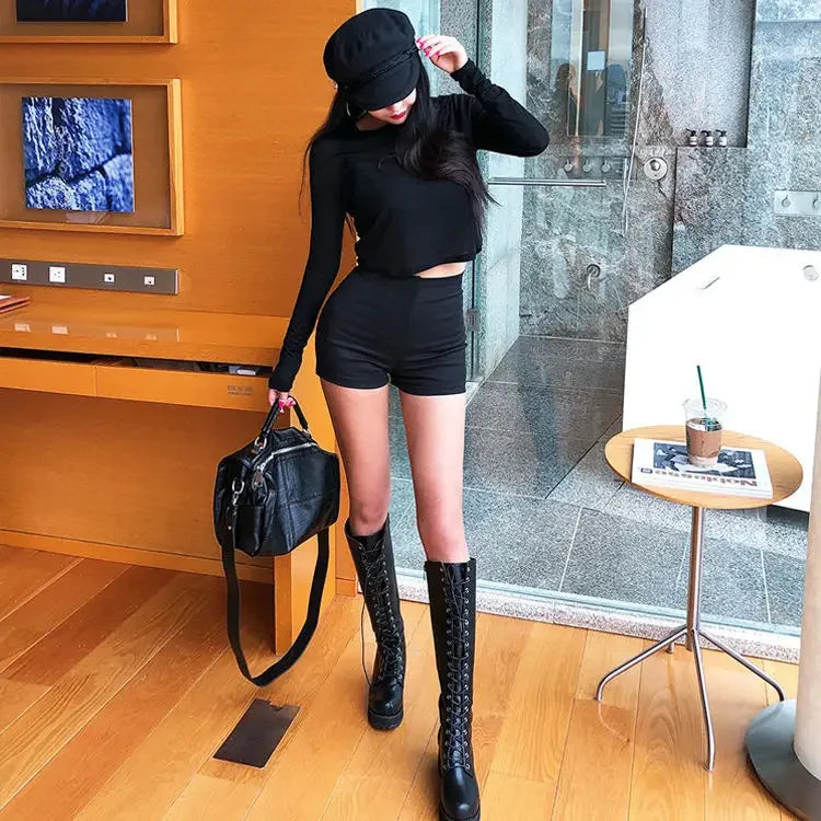 Black Elastic Shorts – High Waist, Sexy Summer Fit