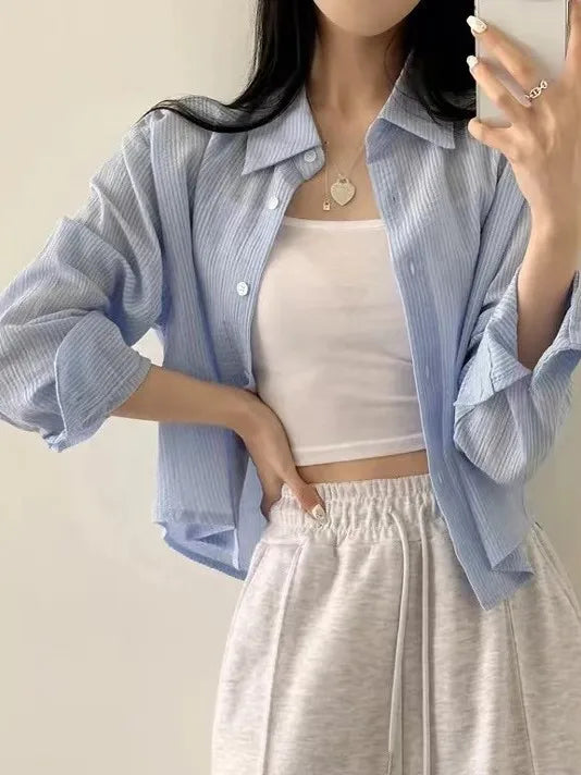 Striped Tube Blouse – Small Size Summer Fit