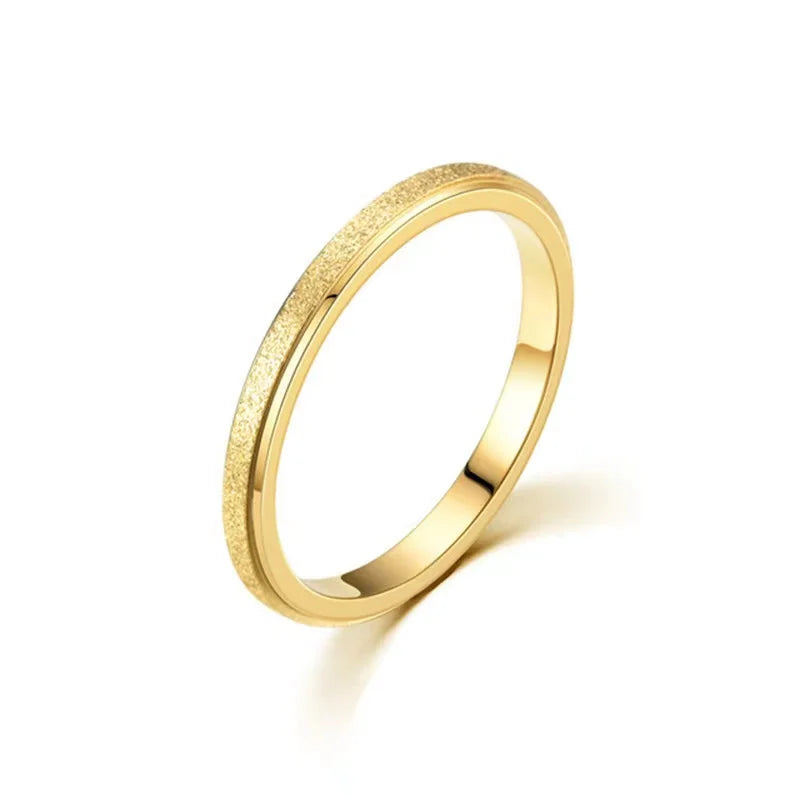 Stainless Steel Frosted Gold Ring