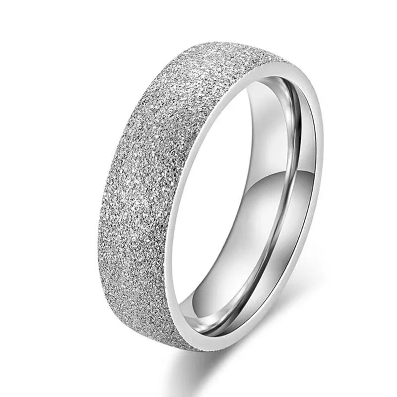 Stainless Steel Frosted Gold Ring
