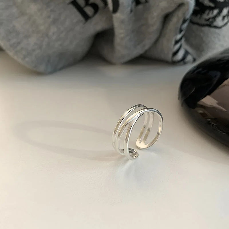 925 Silver Cross Hollow Finger Ring – Creative