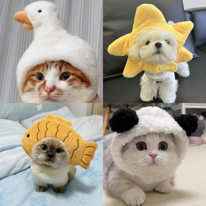 Cute Animal Pet Headband – Panda, chick, or pig styles for warm, adorable dress-up moments