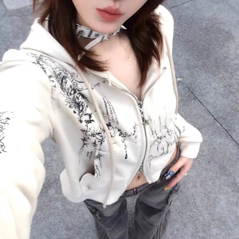 Gothic Zip Hoodie – Double Zipper Vintage Style