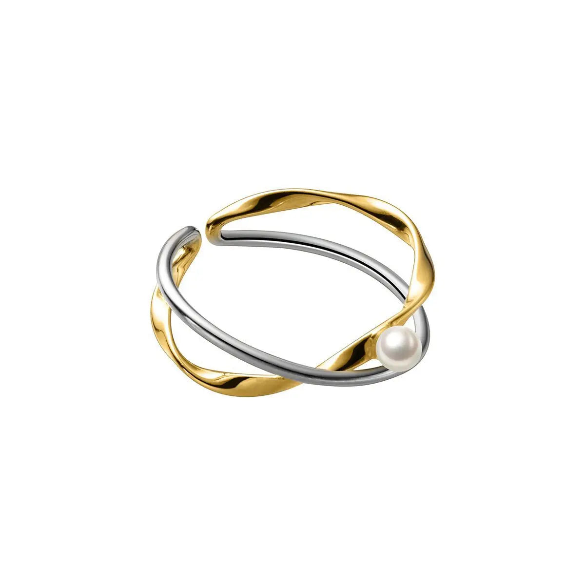 925 Silver Cross Pearl Ring