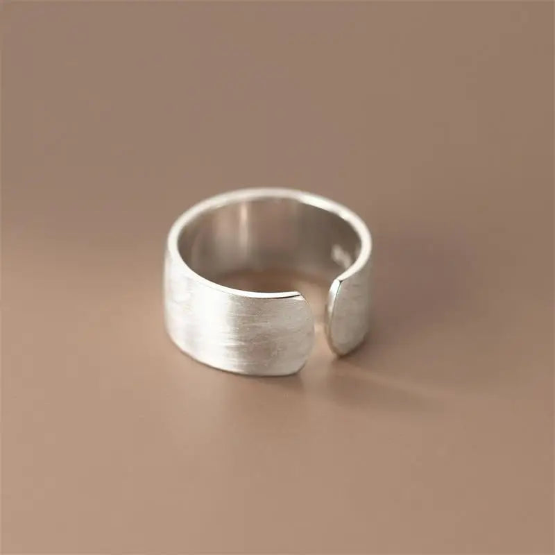 925 Silver Open Cuff Ring – Korean Fashion