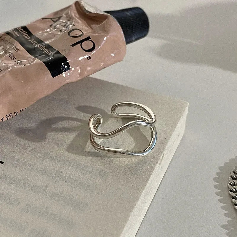 925 Silver Cross Hollow Finger Ring – Creative